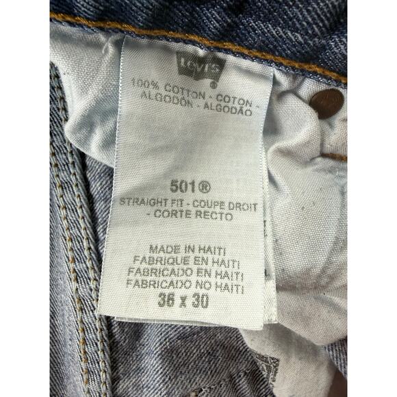 Levi’s Men’s 501 XX 36x30 Button Fly Straight Leg Medium Wash Jeans Classic Blue - Picture 8 of 16